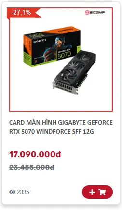 Card màn hình Gigabyte RTX 5070 Windforce SFF